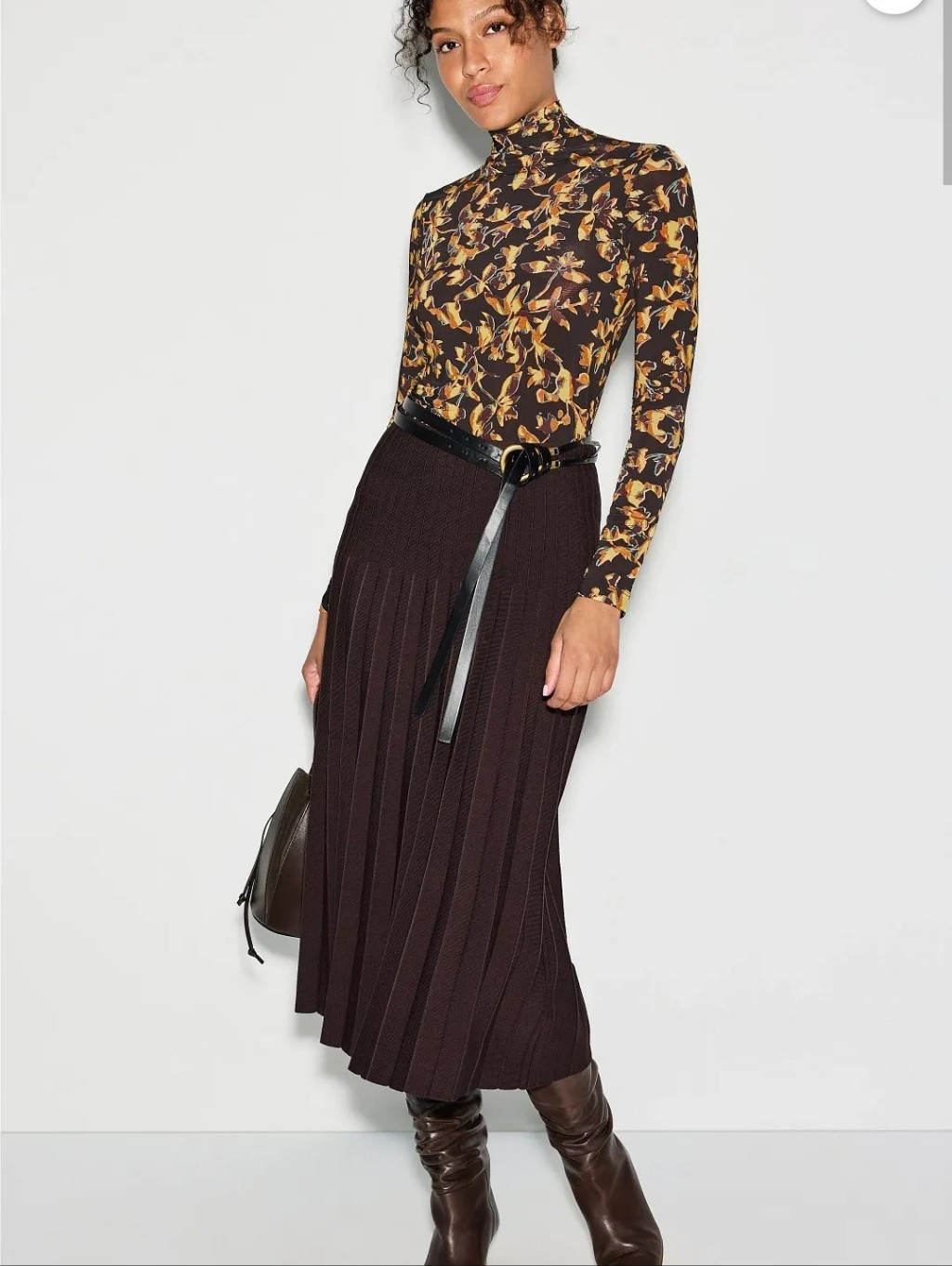 Ulla Johnson Black Floral Aurelia Turtleneck Top Size S Msrp $240